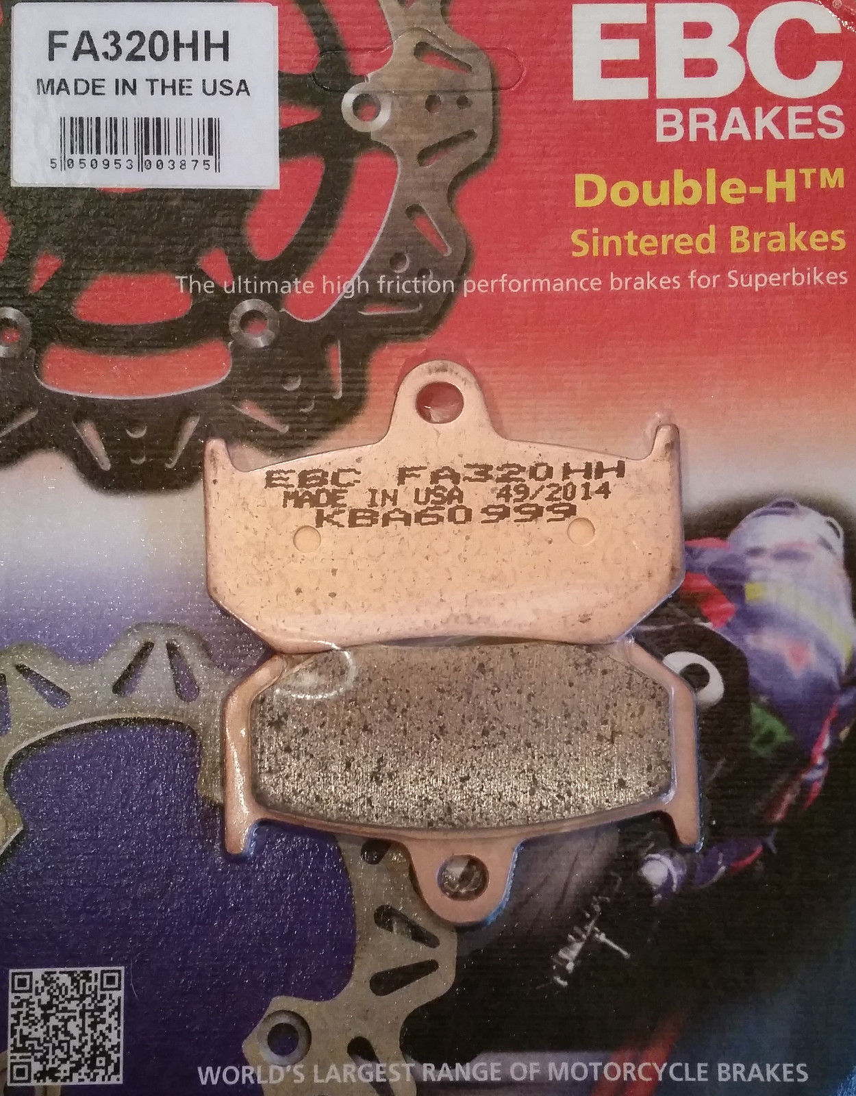 EBC Brakes Double-H Sintered Superbike Brake Pads Rear - FA320HH EBC Brakes Double-H Sintered Superbike Brake Pads Rear - FA320HH